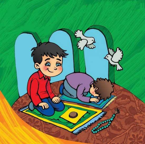 تصویرسازی نماز کودکان در مسجد