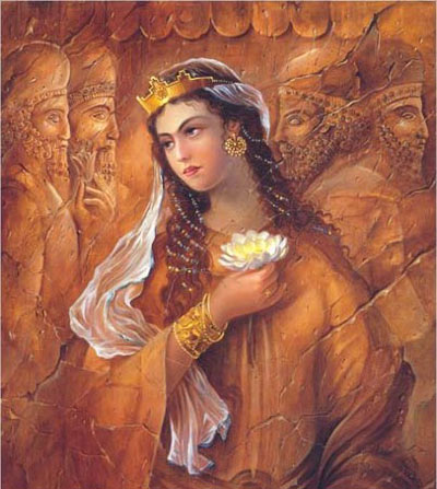 نقاشی زن عاشق ایران باستان