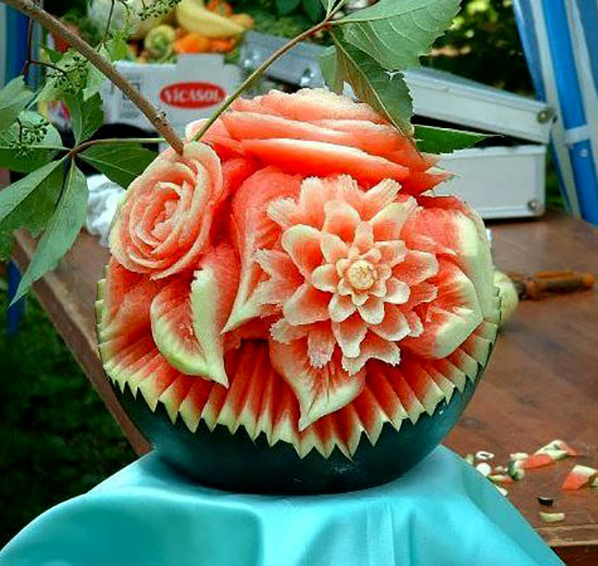 تزیین هندوانه شب یلدا ساده