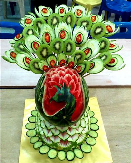 تزیین هندوانه شب یلدا ساده