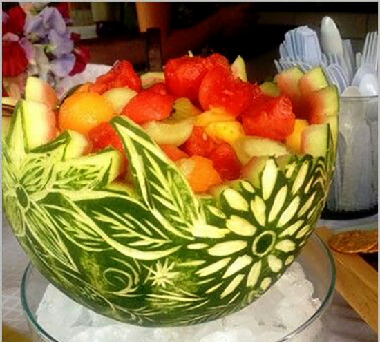 تزیین هندوانه شب یلدا ساده