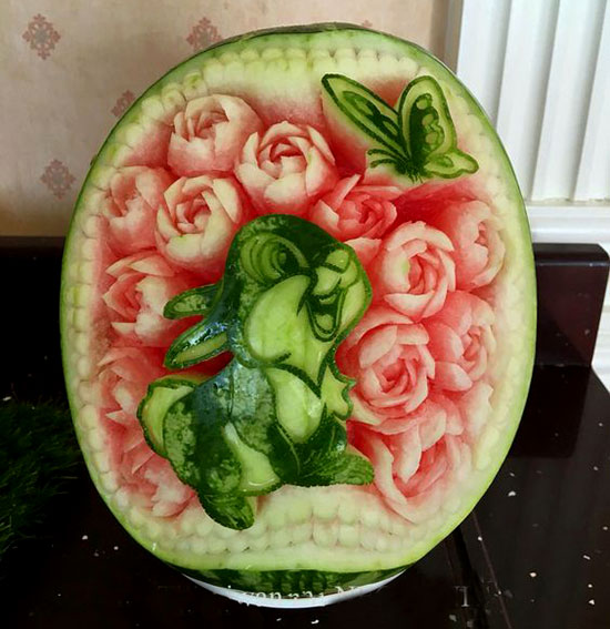 تزیین هندوانه شب یلدا ساده