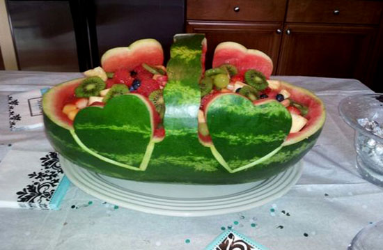 تزیین هندوانه شب یلدا ساده