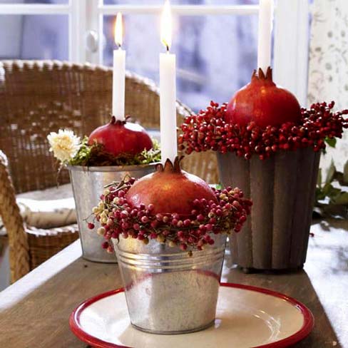 عکس تزئینات با میوه های شب یلدا مدل جاشمعی 