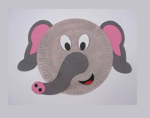 عکس درست کردن کاردستی فیل با بشقاب کاغذی