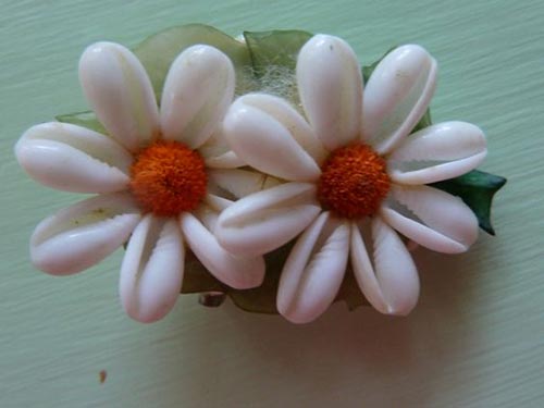 عکس کاردستی گل با صدف