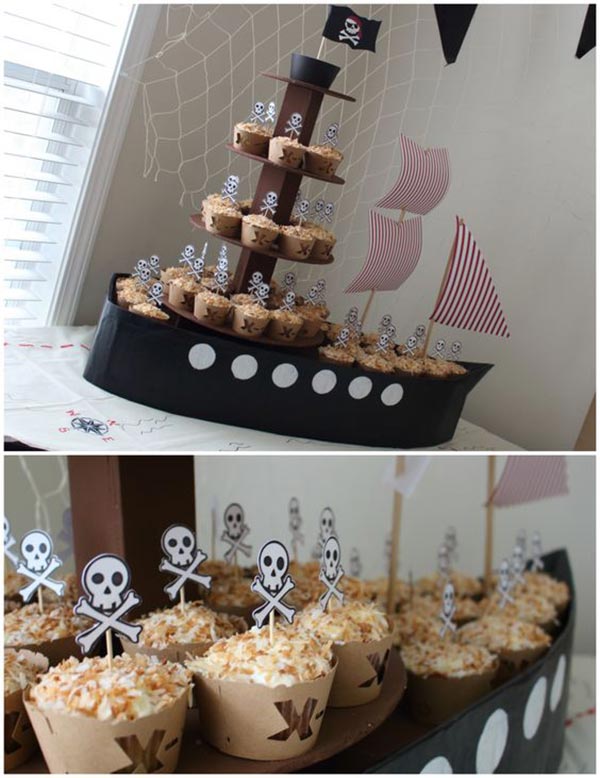 عکس تزیین خوراکی های تولد با تم دزدان دریایی