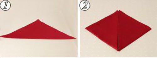 عکس تزیین دستمال سفره داخل لیوان مدل مثلثی
