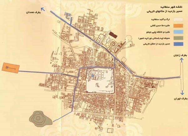 جایگاه گنبد سلطانیه در نقشه