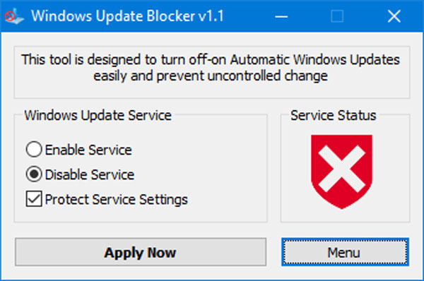 استفاده از نرم‌افزار windows Update Blocker برای جلوگیری از آپدیت ویندوز ۱۰