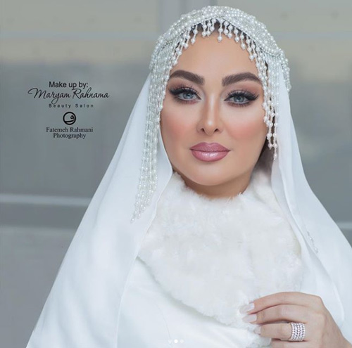 میکاپ و لباس عروس الهام حمیدی + پیام‌های تبریک