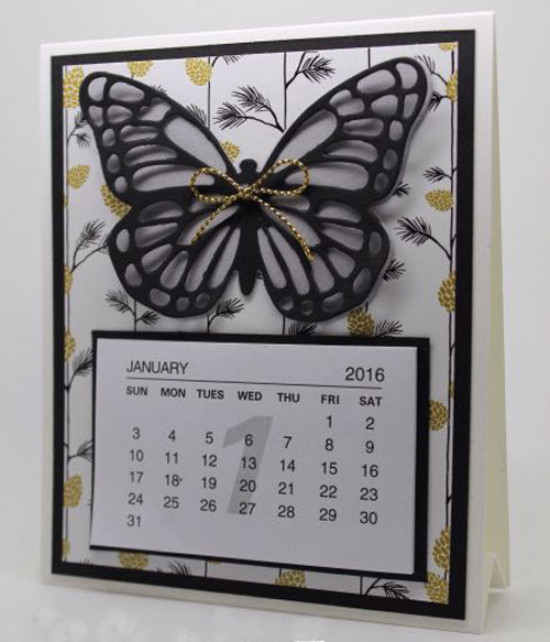 تزیین تقویم رومیزی با پروانه