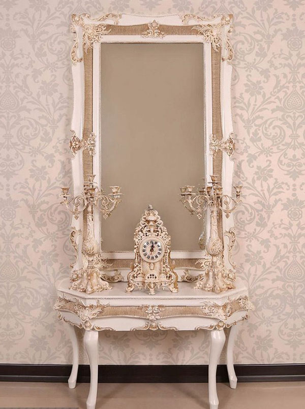 مدل آینه و شمعدان عروس چوبی