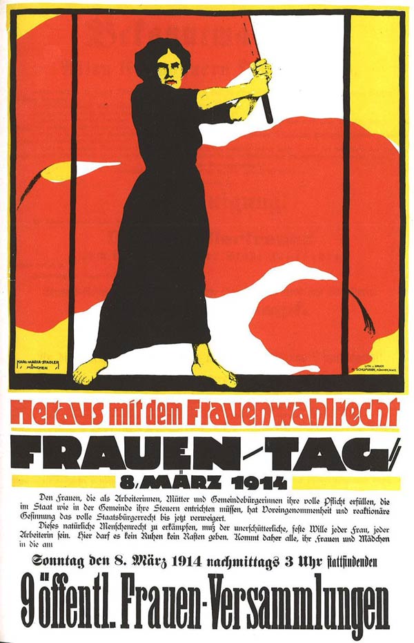 پوستر آلمانی روز جهانی زن، ۸ مارس ۱۹۱۴