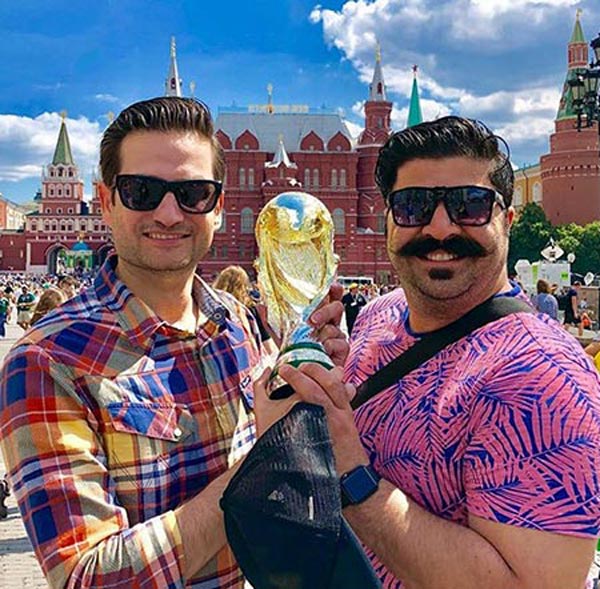 پویا امینی و بهنام بانی در روسیه برای تماشای مسابقات جام جهانی ۲۰۱۸