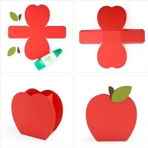 الگوی جعبه به شکل سیب