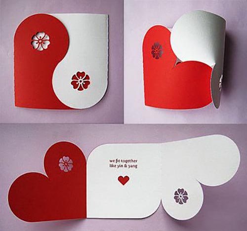 عکس ساخت کارت پستال مدل قلب درهم