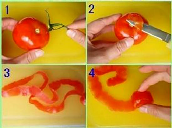 عکس تزیین گوجه به شکل گل رز