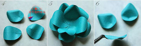 ساخت گل کاغذی مدل رز آبی