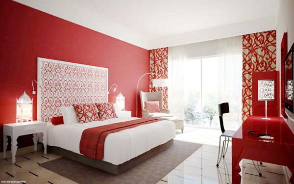 اتاق خواب مناسب - اتاق خواب قرمز - دکوراسیون اتاق خواب 