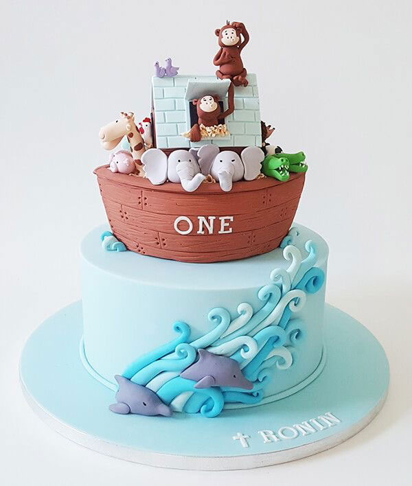 عکس کیک تولد پسرانه کشتی نوح