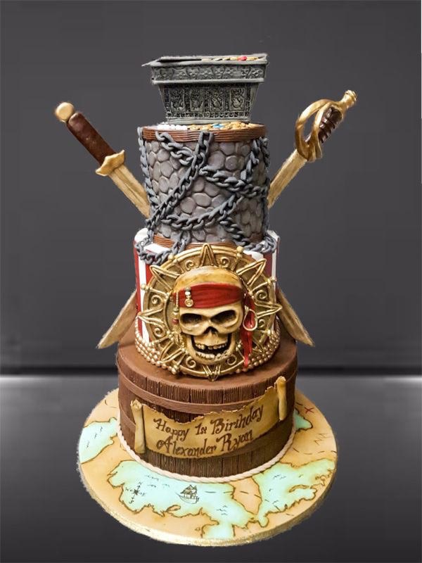 کیک تولد پسرانه اسپرت بزرگسال دزدان دریایی
