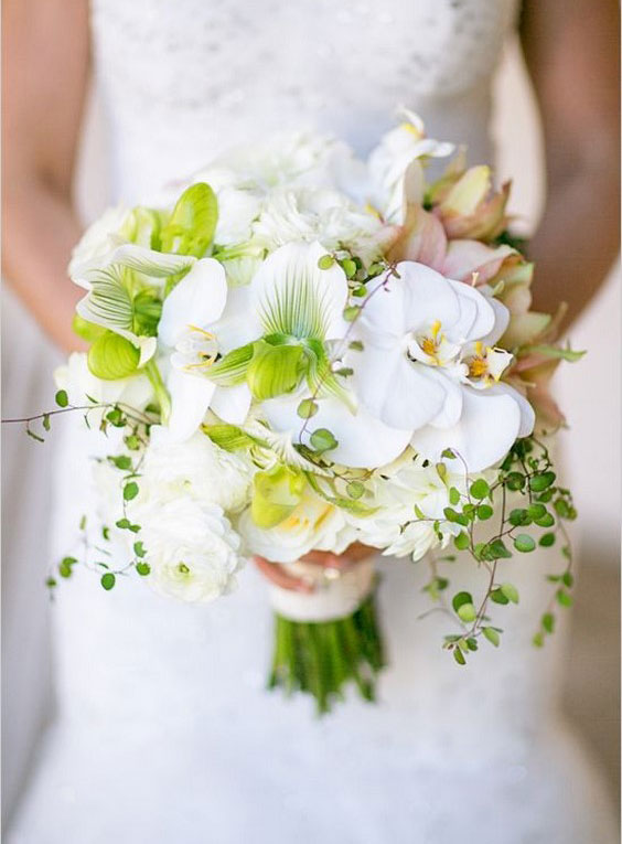 دسته گل عروس با گل ارکیده