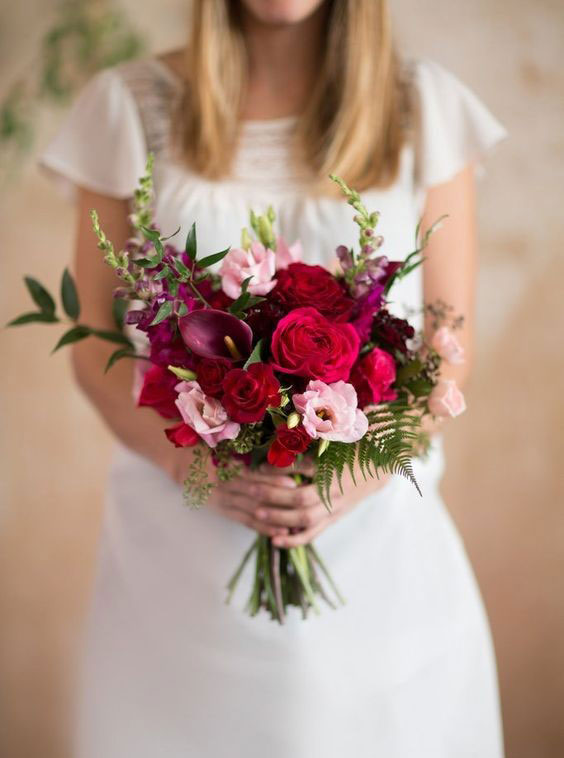 دسته گل عروس روستیک رنگی