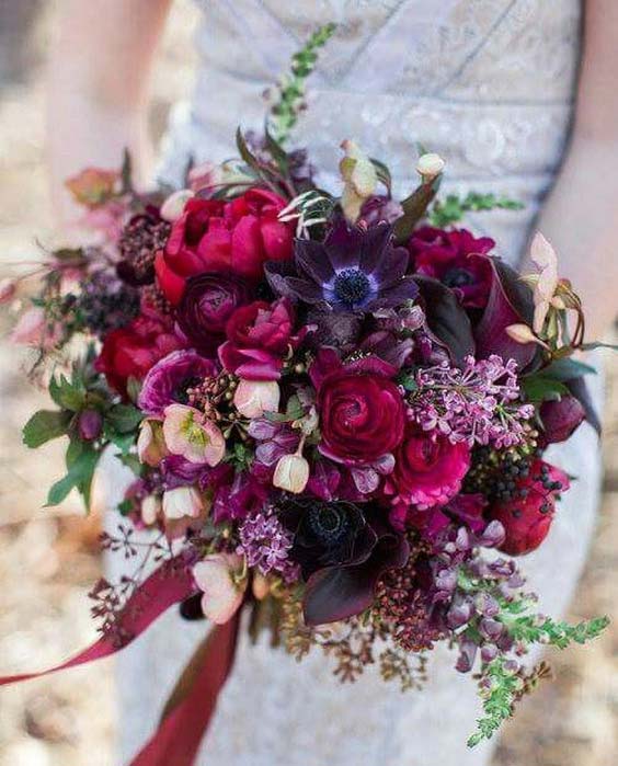 دسته گل عروس رنگی روستیک 