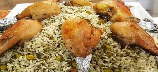 طرز تهیه سبزی پلو با مرغ