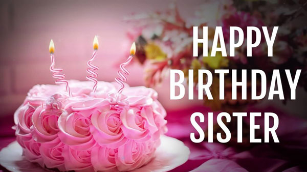 عکس نوشته انگلیسی تبریک تولد خواهرانه