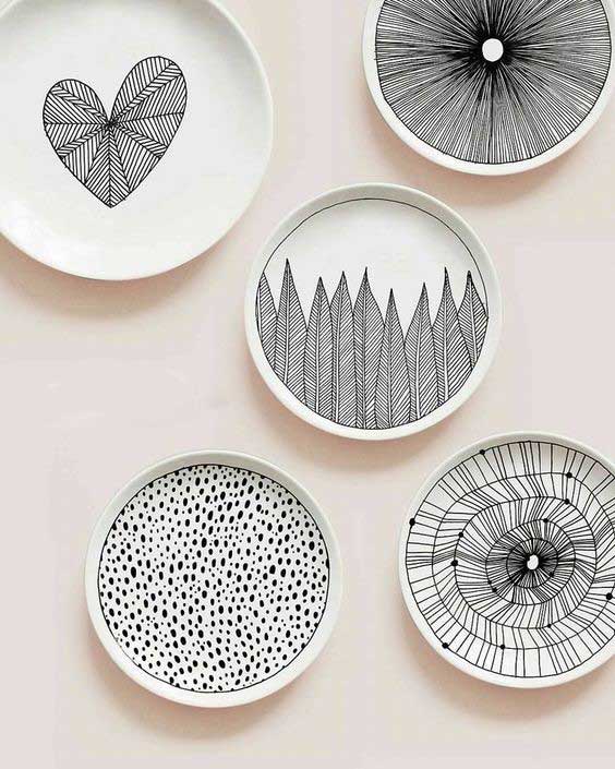 کاردستی های خلاقانه و ساده، طراحی روی ظروف سرامیکی با ماژیک