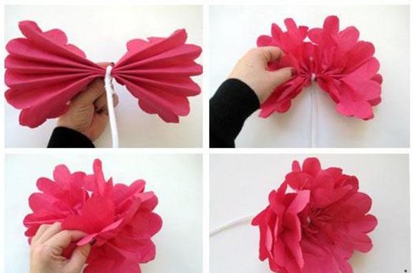 گل با دستمال کاغذی