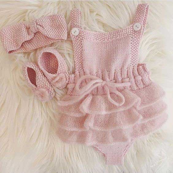 لباس نوزادی دخترانه بافتنی