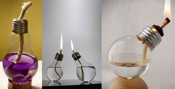 استفاده از لامپ برای ساخت شمع وسایل تزیینی