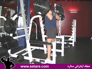 تمرینات مخصوص عضله چهارسر ران (Quadriceps) تمرین برای جلو ران (اسکات پا هالتر)