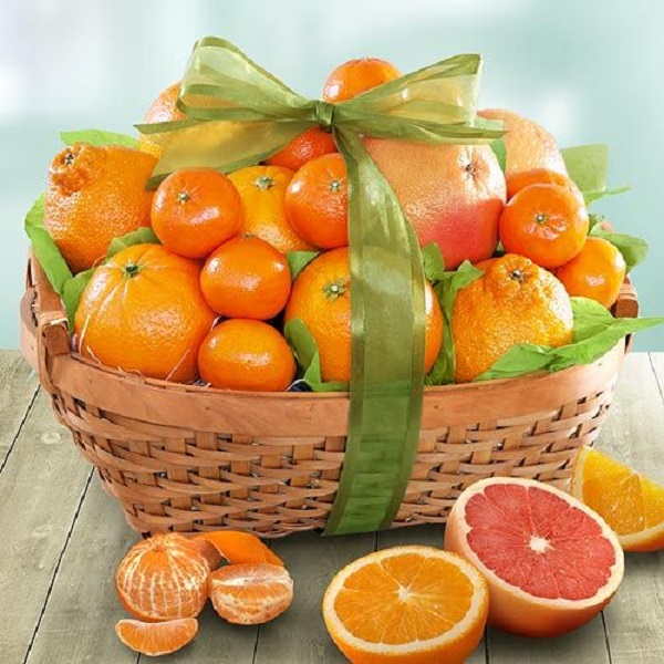 تزیین سبد میوه نارنگی و پرتقال