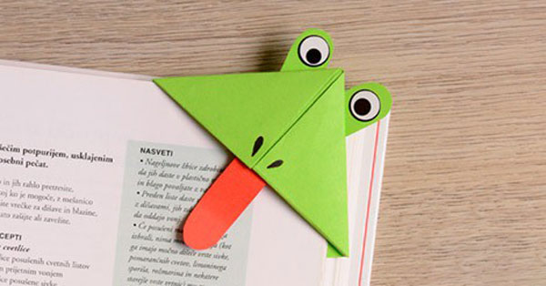 کاردستی قورباغه با کاغذ رنگی برای علامت‌گذار کتاب