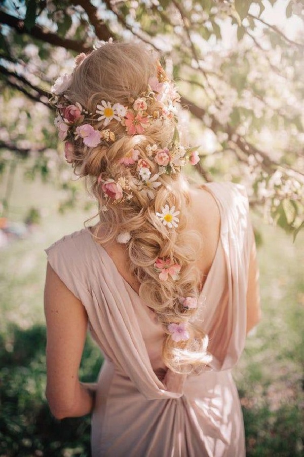 آرایش مو با گل