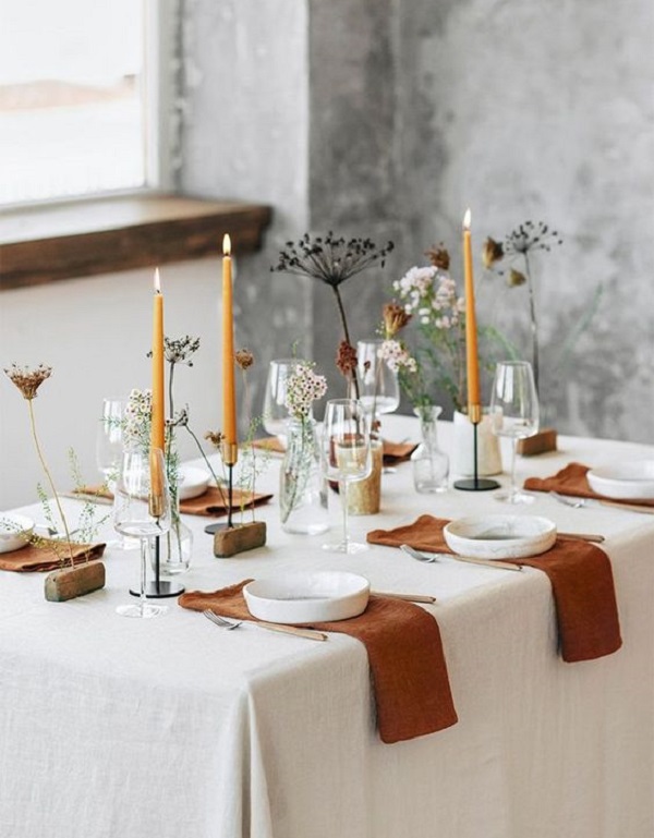 تزیین میز نهار خوری برای مهمانی‌های ساده