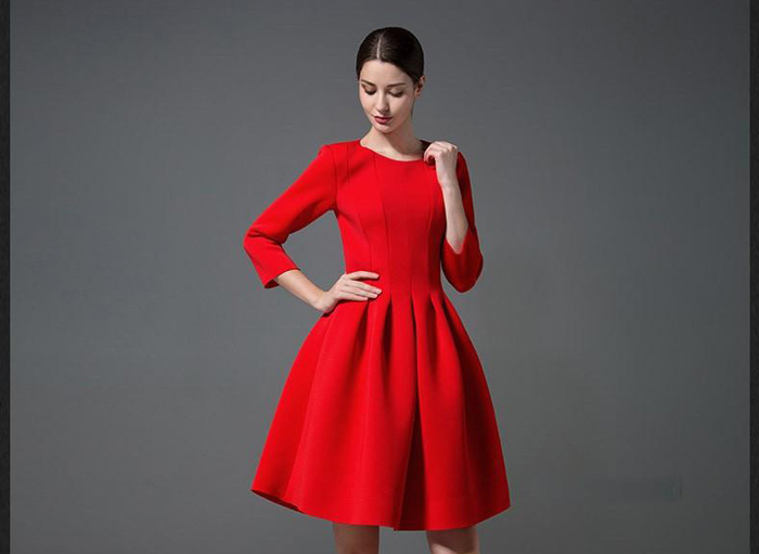 مدل لباس مجلسی دامن پفی قرمز