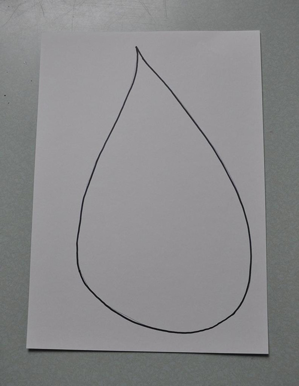 الگو برای ساخت کاردستی قطره آب کاغذی