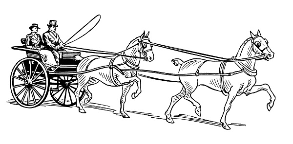 نقاشی اسب درشکه