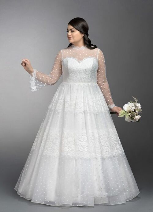 لباس عروس زیبا با دامن چین دار 