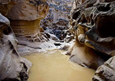 سیل در ژئوپارک قشم با بارش شدید در هرمزگان