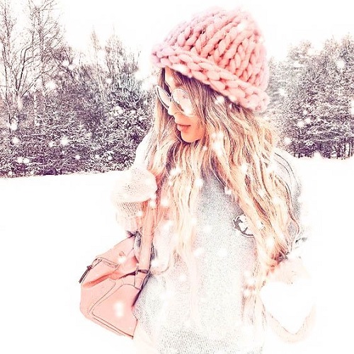 تصویر دخترانه زمستان و برف
