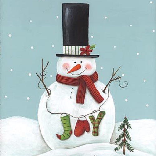 عکس نقاشی آدم برفی در زمستان