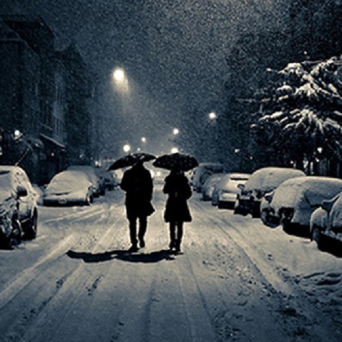 عکس رمانتیک دختر پسر زیر برف