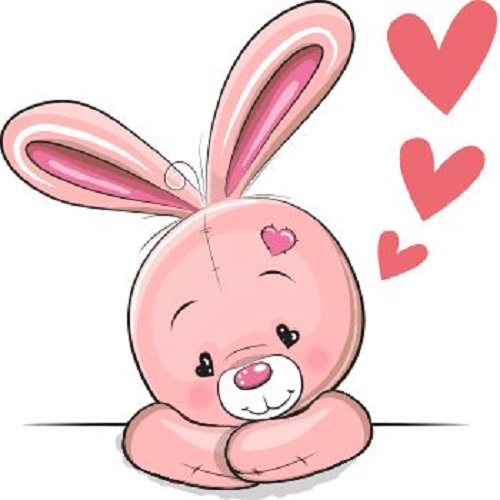 عکس خرگوش کارتونی صورتی برای پروفایل