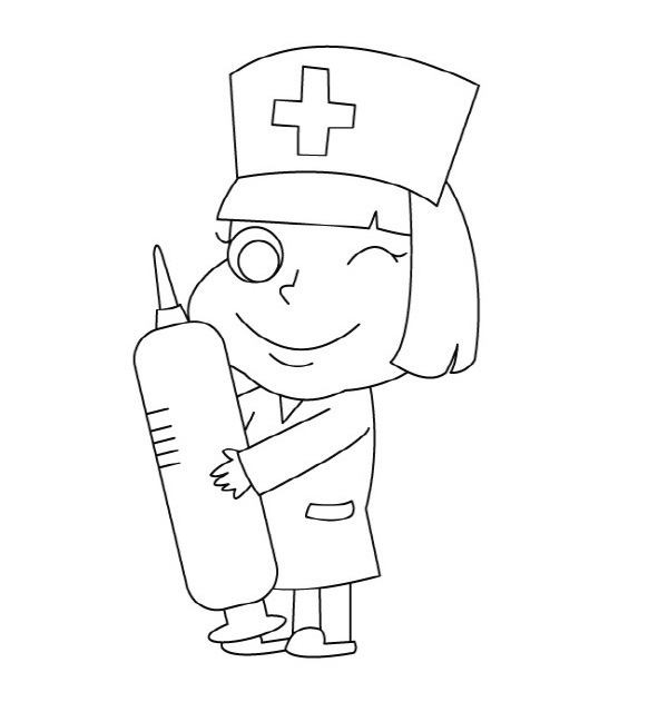نقاشی کودکانه پزشک خانم